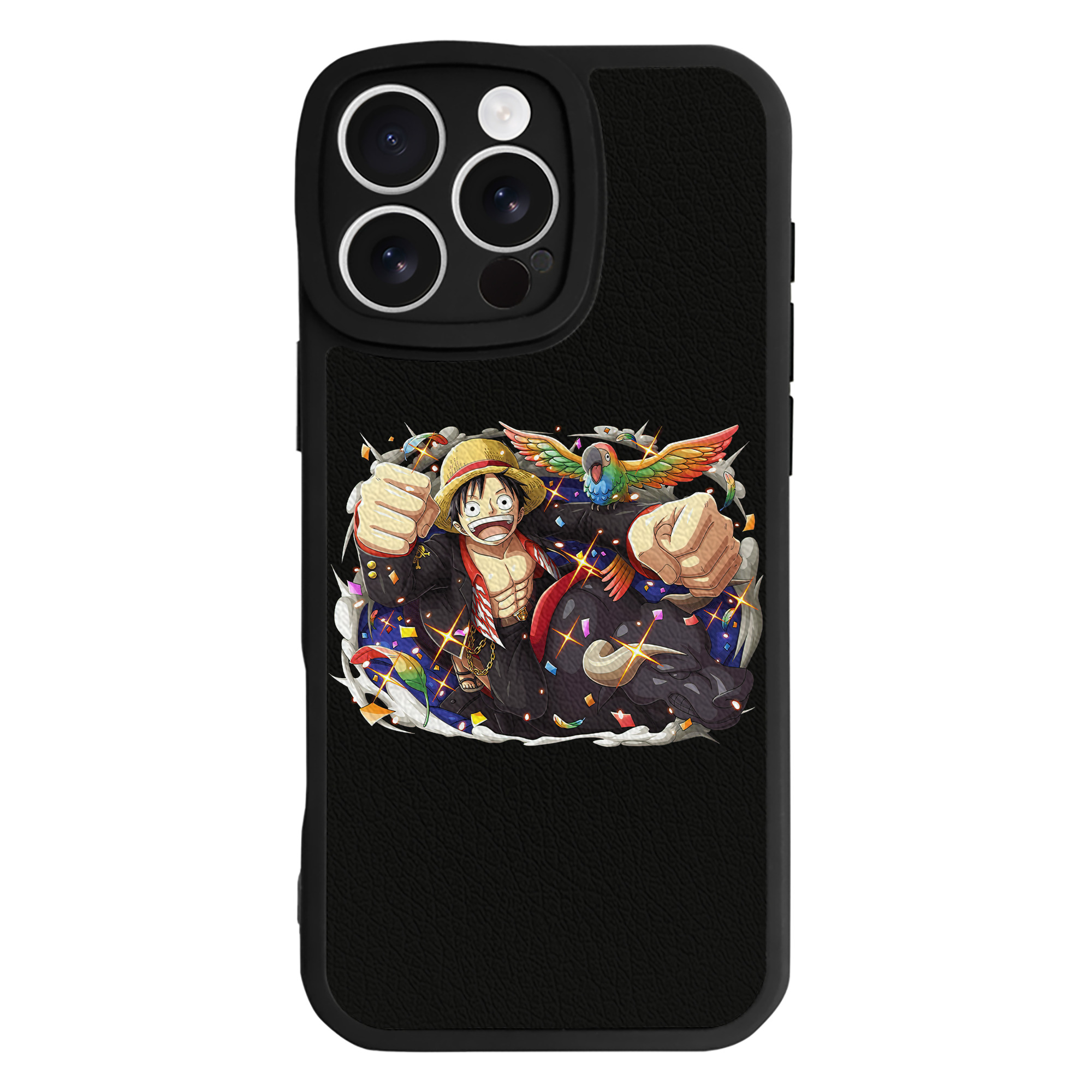 （画像用） ワンピース モンキー・D・ルフィ ONE PIECE Monkey D. Luffy 【iPhone 16シリーズ対応】シリコンスマホケース（レザー調） 材質：シリコン